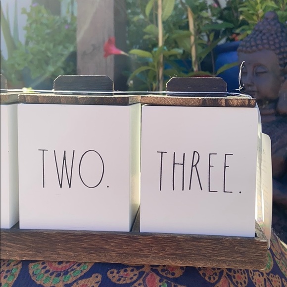 NEW Rae Dunn “ONE. TWO. THREE” Wooden Canisters - Picture 14 of 16
